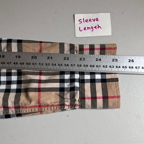 Burberry Nova Check Long Sleeve Button Down Shirt - Men's Size M - Tan - Picture 13 of 14